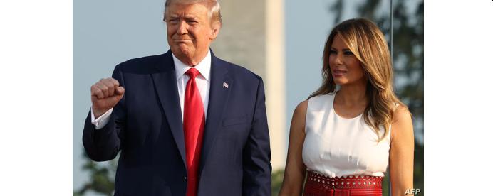 پرزیدنت ترامپ و بانوی اول در مراسم سالروز استقلال آمریکا