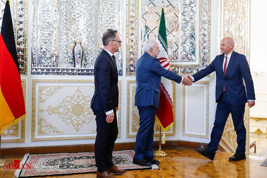 دیدار محمدجواد ظریف و هایکو ماس وزیر خارجه آلمان در تهران خرداد ۱۳۹۸